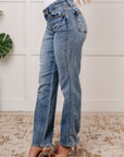 Quinn Mid Rise Cell Phone Pocket Dad Jeans