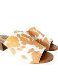 Richwood Peeptoe Tan and White Cowhide Slide