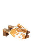 Richwood Peeptoe Tan and White Cowhide Slide