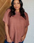 Relaxing Away Dolman Sleeve Knit Top in Coffee