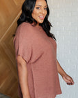 Relaxing Away Dolman Sleeve Knit Top in Coffee