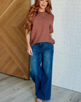 Relaxing Away Dolman Sleeve Knit Top in Coffee