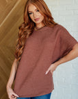 Relaxing Away Dolman Sleeve Knit Top in Coffee