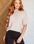 Relaxing Away Dolman Sleeve Knit Top in Taupe