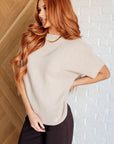 Relaxing Away Dolman Sleeve Knit Top in Taupe