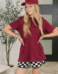 Rest Assured Basic Relaxed Tee in Cabernet