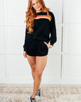 Retro Rainbow Shorts Set in Black