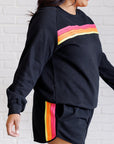 Retro Rainbow Shorts Set in Black