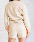 Retro Rainbow Shorts Set in Tan