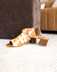 Richwood Peeptoe Tan and White Cowhide Slide