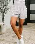Rile Me Up High Waisted Shorts in Light Grey