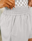 Rile Me Up High Waisted Shorts in Light Grey