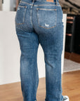 Rose High Rise 90's Straight Jeans in Dark Wash