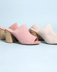 Helena Heeled Sandal in Blush Suede