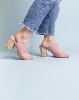 Helena Heeled Sandal in Blush Suede