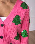 Sequin Trees Cardigan