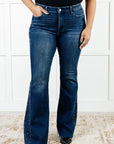 Shannon Mid Rise Rhinestone Detail Flare Jeans