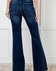 Shannon Mid Rise Rhinestone Detail Flare Jeans