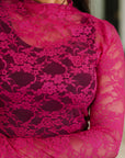 Sheer Intentions Lace Layering Top Fuchsia