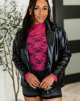 Sheer Intentions Lace Layering Top Fuchsia