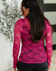 Sheer Intentions Lace Layering Top Fuchsia