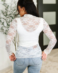 Sheer Intentions Lace Layering Top in Ivory