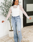 Sheer Intentions Lace Layering Top in Ivory