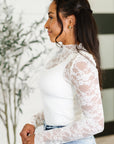 Sheer Intentions Lace Layering Top in Ivory