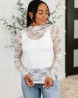 Sheer Intentions Lace Layering Top in Ivory
