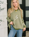 Shock Value V-Neck Sweater in Olive