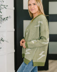 Shock Value V-Neck Sweater in Olive