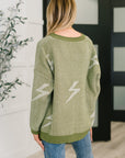 Shock Value V-Neck Sweater in Olive