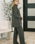 Signature Open Front Cardigan Set in Black