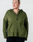 Simple Snug Snap Hooded Pullover