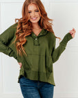 Simple Snug Snap Hooded Pullover