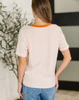 Sunbeam Shuffle Banded Round Neck Top in Orange