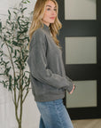 Sweater Weather Half Zip High Neck Pullover in Charcoal