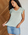 Take It In Flutter Sleeve Top