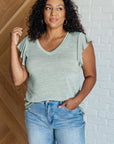 Take It In Flutter Sleeve Top