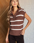 Tea Service 1/4 Zip Sleeveless Sweater