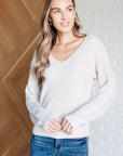 Told You So Ribbed Knit V Neck Sweater