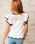 Too Sweet Flutter Sleeve Knit Top