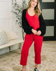 Totally Me Spaghetti Strap Jumpsuit Ruby