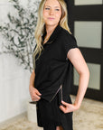 Twenty Four Karat Half Zip Top and Shorts Set