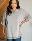 Unbothered Mineral Wash Top in Grey
