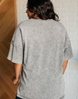 Unbothered Mineral Wash Top in Grey