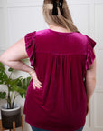 Velveteen Queen Blouse in Magenta