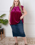 Velveteen Queen Blouse in Magenta