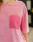 Who's That Girl Crochet Pocket T-Shirt