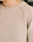 Words Of Wisdom Raglan Sleeve Sweater in Mocha